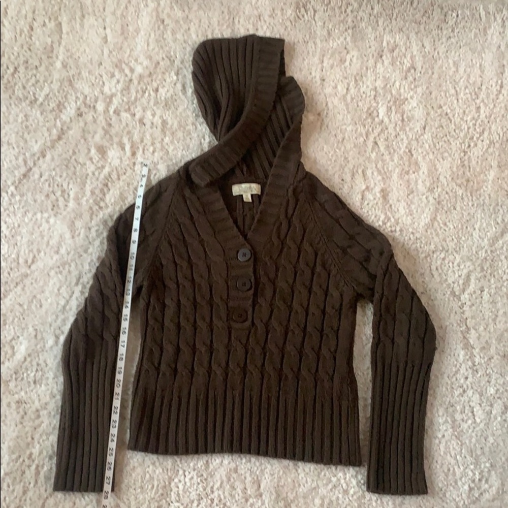 Cabelas hooded knit sweater. Size M.  Brown.